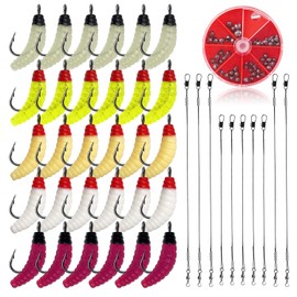 41 Rubber Fish for Pike Fishing Bait Set with 30 Artificial Baits Trout Bait 2 Types Steel Leader 80 g Fishing Lead in Box Fishing Accessories for Trout Bait Lead Fishing Fishing Bait (20 cm 30 cm)