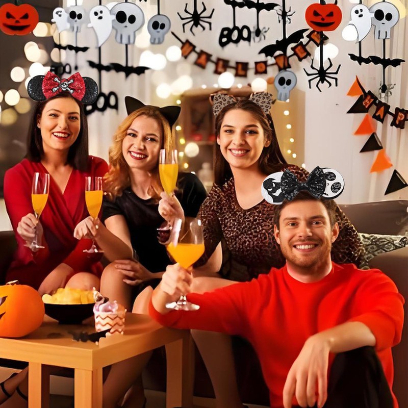 KICOFIT Leopard Ears Cat Ears Headband (Black, One Size)