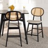 Baxton Studio Darrion Counter Stools, Set of 2, Cream/Black/Light Brown