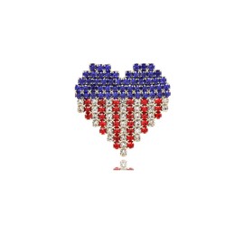 DEYOUM American Flag Love Heart Brooch Pin for Women 4th of July American Flag Love Heart Star Rhinestone Patriotic Brooch lapel Pins Independence Day Holiday Party Jewelry Gifts Accessory (love heart1)