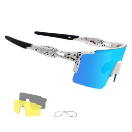 OULAIQI Cycling Sunglasses Polarized Sunglasses for Cycling Men Women with 3 Interchangeable Lens Baseball Glasses