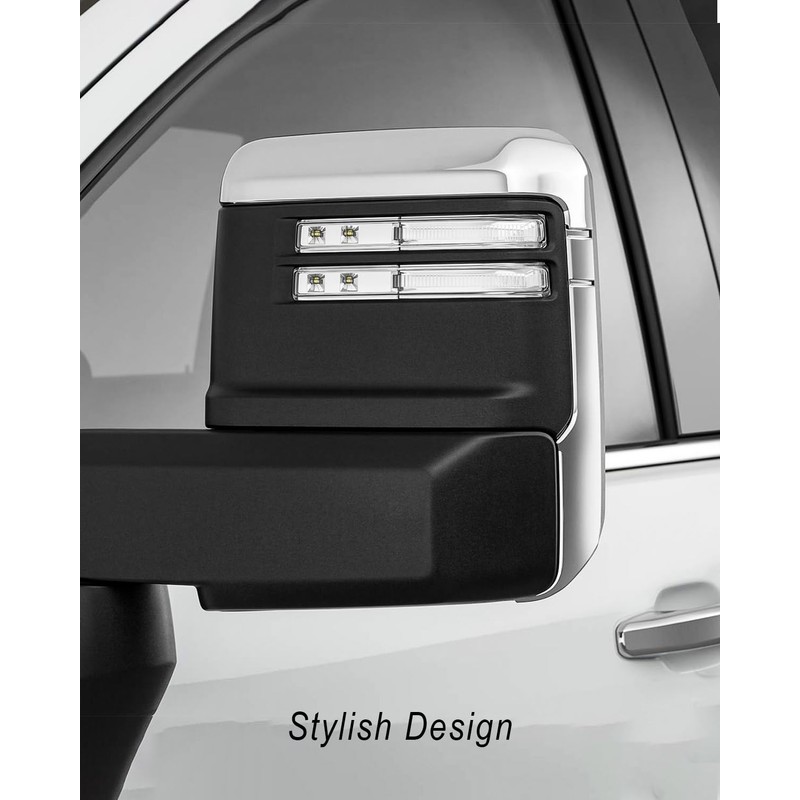 HUQUZN Top & Side Clip-On Front Door Mirror Housing Covers