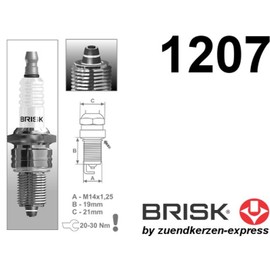 BRISK Premium Racing LR12ZS 1207 Spark Plugs (Pack of 4)