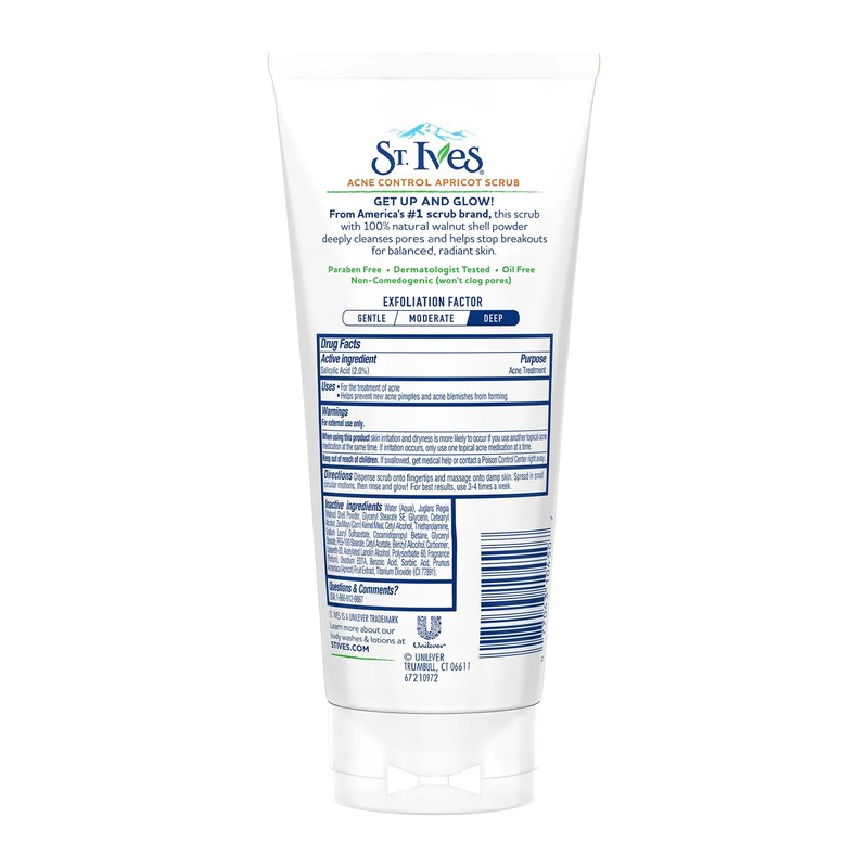 St. Ives Acne Control Face Scrub, Apricot, 6 oz
