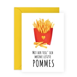 Central 23 Lustige Geburtstagskarte für Männer Frauen – MIT DIR TEIL ICH MEINE LETZTE POMMES – Witzige Geburtstagskarte für Ihn, Sie, Ehemann, Ehefrau – Valentinstag