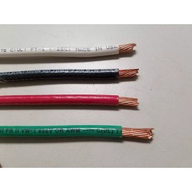 ACDC 20' EA THHN THWN 6 AWG GAUGE BLACK WHITE RED GREEN STRANDED COPPER  WIRE