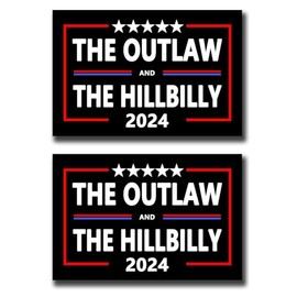 2 Pack The Outlaw and The Hillbilly Trump Vance 2024 President Voting Car Magnet Auto Truck Fridge Magnetic Decal Bumper Magnet
