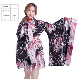 Coolchange Lolita Ruffled Bloomer and Kimono Cosplay Costume Kimono with Wide Sleeves, medium