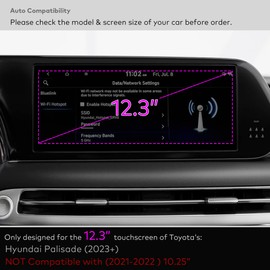 INNOSURE Premium Glass Screen Protector designed for 2023/2024/2025 Hyundai Palisade SE/SEL/XRT/Limited/Calligraphy 12.3" Touchscreen (HD Clear)