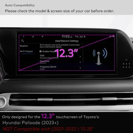 INNOSURE Premium Glass Screen Protector designed for 2023/2024/2025 Hyundai Palisade SE/SEL/XRT/Limited/Calligraphy 12.3" Touchscreen (HD Clear)