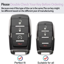 COZLA for Dodge Key Fob Cover with Keychain TPU Car Key Case Holder 360 Degree Protection Compatible with 2019-2023 Dodge RAM 1500 2500 4 Buttons Smart Key (White)