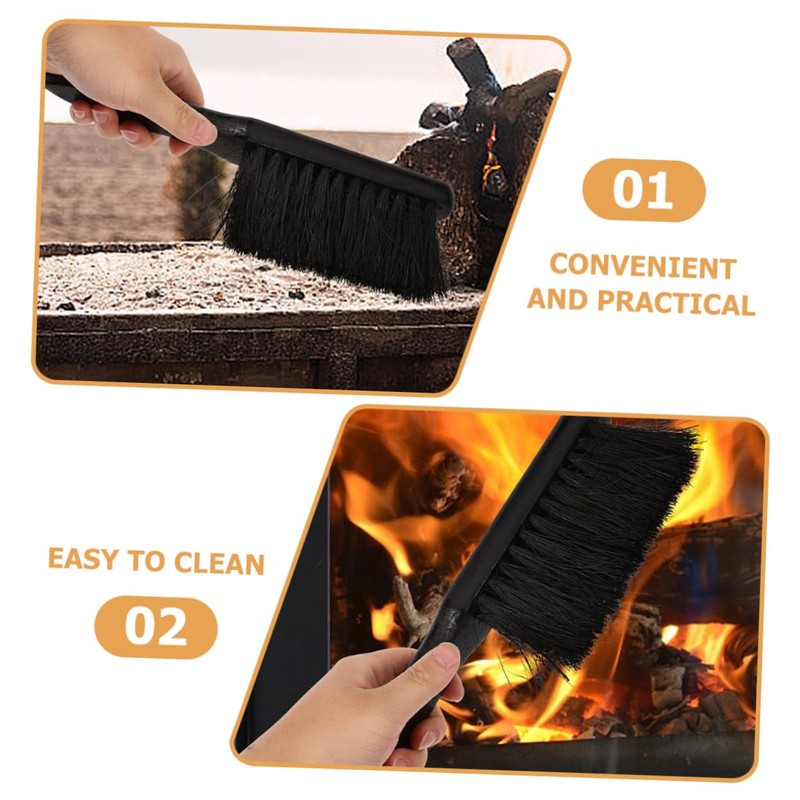 KOMBIUDA Fireplace Cleaning Brush with Ergonomic Handle Duster Brush for