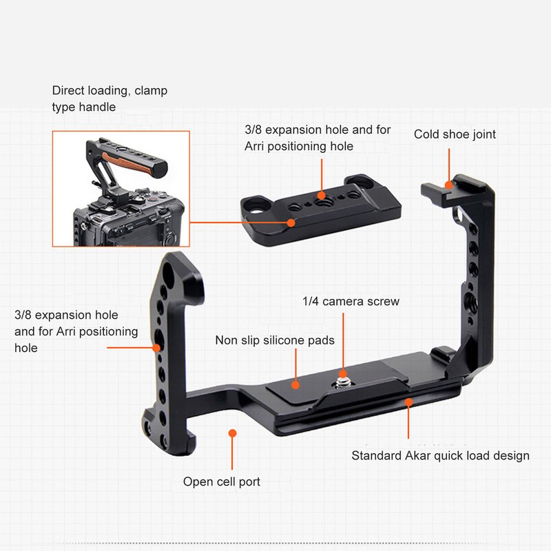 Camera Cage Accessorie Precise Opening Easy Installation Aluminum Alloy Camera