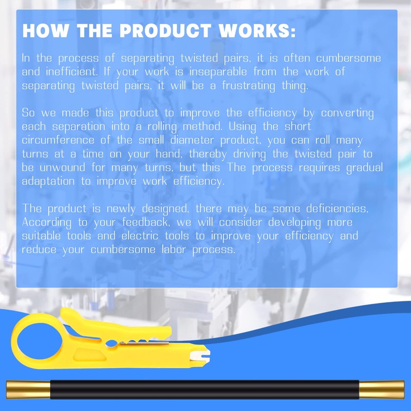Network Cable Untwist Tool, Engineer Wire Straightener and Wire Stripper