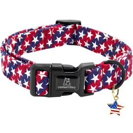 Lionheart glory American Flag Dog Collar, 4 of July Patriotic Independence Dog Collar Heavy Duty Adjustable Collars for Small Dogs Pet Gift Summer Collars