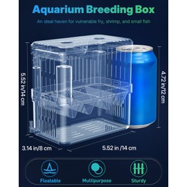 Pawfly Aquarium Fish Breeding Box Transparent Plastic Breeder Box for Fish Tank Fry Hatchery Incubator Hatching for Shrimp Betta Medium Isolation for Aggressive Fish Guppy