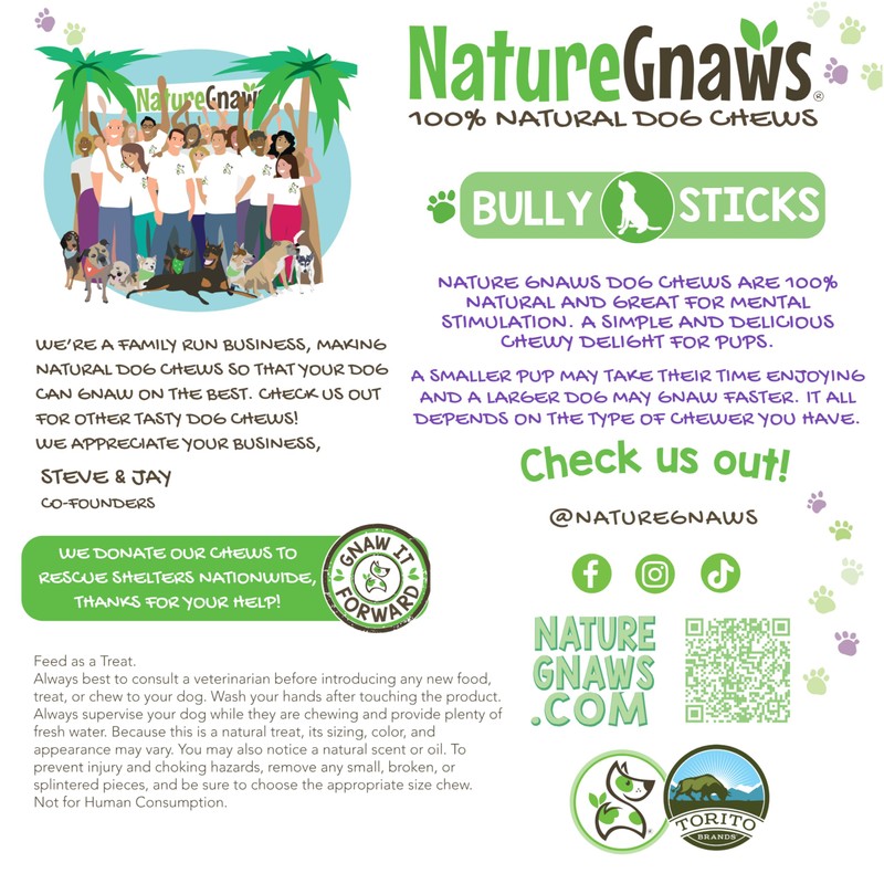 Nature Gnaws Extra Thin Bully Sticks for Small Dogs 5-6"
