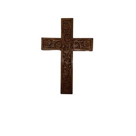 IBLAY Wall Mounted Wall Hanging Wooden Christ Cross Crucifix Catholic Rosewood Crucifix for Home, Church and Chapel Decoration (Style-1) (6 X 4)