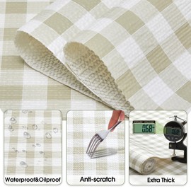 Beautysaid Shelf and Drawer Liner for Kitchen Cabinet, Non Adhesive Non Slip Shelf Paper Waterproof Washable Thickened for Dresser Pantry Shelve Bathroom Protector Liner(Checkered,12 in x 20FT)