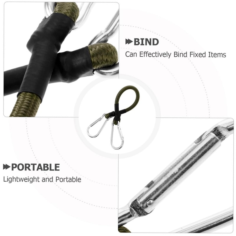 4PCS Bungee Cords with Carabiner Clips, Clips Bungee Cords, Bungee