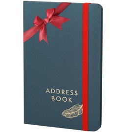 Boxclever Press Small Address Book with Over 400 Spaces. Hardcover Address Book with Alphabetical Tabs, Pocket, Change of Address Labels. Stunning Address Books 8 x 5ins