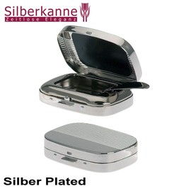 SILBERKANNE Pocket Ashtray 5 x 6.5 cm Premium Silver Plated Elegant Silver-Plated in Top Workmanship