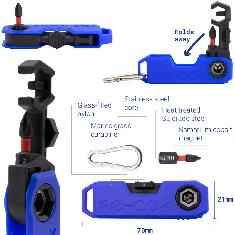 Rehook Mini Cycling Multi-Tool Ultra Blue - Get Your Chain
