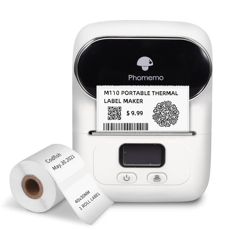 Phomemo M110 Portable Wireless Thermal Label Printer, Bluetooth Label Maker