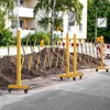 YITAHOME Metal Expandable Mobile Barricade, 8FT Folding Security Gate, Retractable