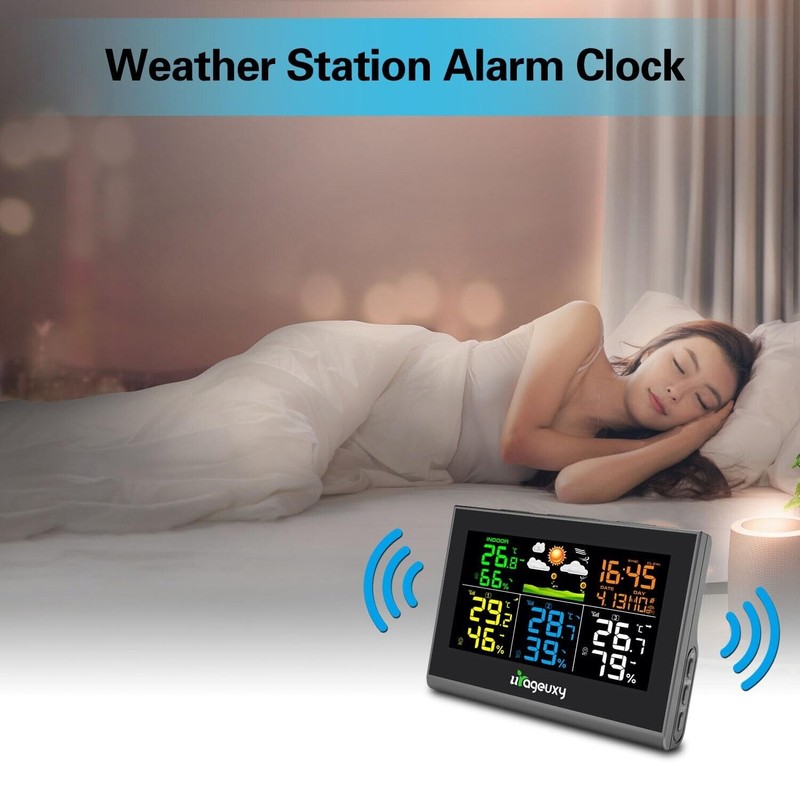 Urageuxy Multiple Sensor Weather Station Wireless Indoor Outdoor Thermometer Hygrometer