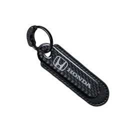 DFsucces Carbon Key Chain Car Key Chain Car Accessories Premium Genuine Leather Simplicity and Texture, Suitable for Honda Black