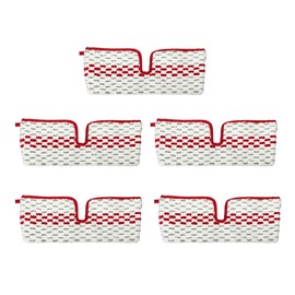 5 Packs Microfiber Spray Mop Pads Compatible with O-Cedar ProMist MAX Washable Refill Replacement White and Red Mop Pad
