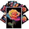 PIXILUV Vintage Postcards (24pcs 4"x6") Neon Blooms: A Luminous Postcards
