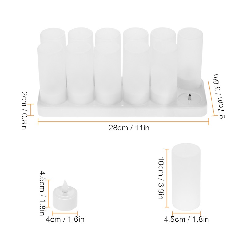 12pcs/set Rechargeable LED Flickering Flameless Candles Tealight Candles Lights with