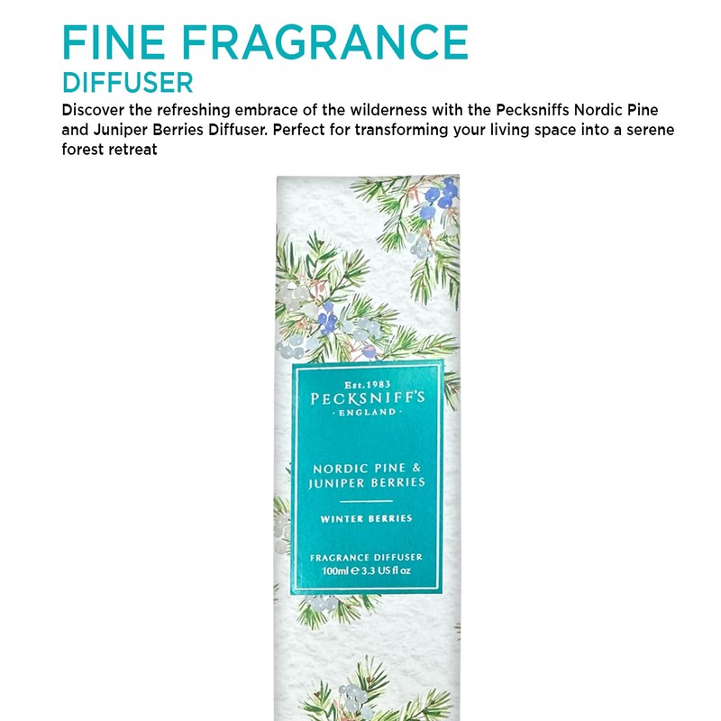 Pecksniffs Nordic Pine and Juniper Berries Diffuser | 100ml/3.38 Fl
