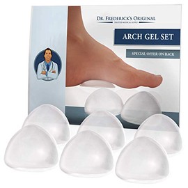 Dr. Frederick's Original Peel & Stick Foot Arch Support Gel Pads - 6 Pieces - High Arch Cushions - Relieves Pain from PES Cavus