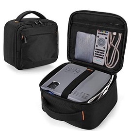 CURMIO Projector Case, Mini Projector Carrying Bag Compatible with DR.J Professional and QKK Mini Projector, Black