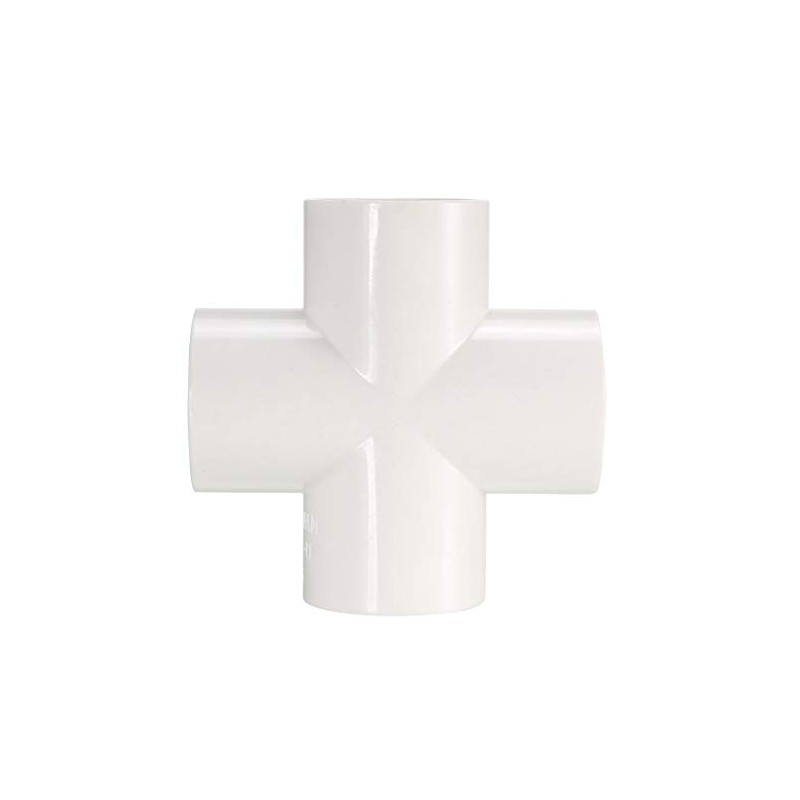 sourcing map PVC Pipe Fitting 4 Way Cross Schedule 40