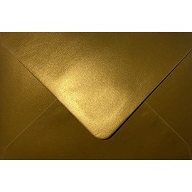 5" x 7" Coloured Envelopes Great for Greeting Cards, Wedding Invitations, Crafts, Business/Office / 133mm x 184mm - Pack of 25 Envelopes (Metallic Gold)