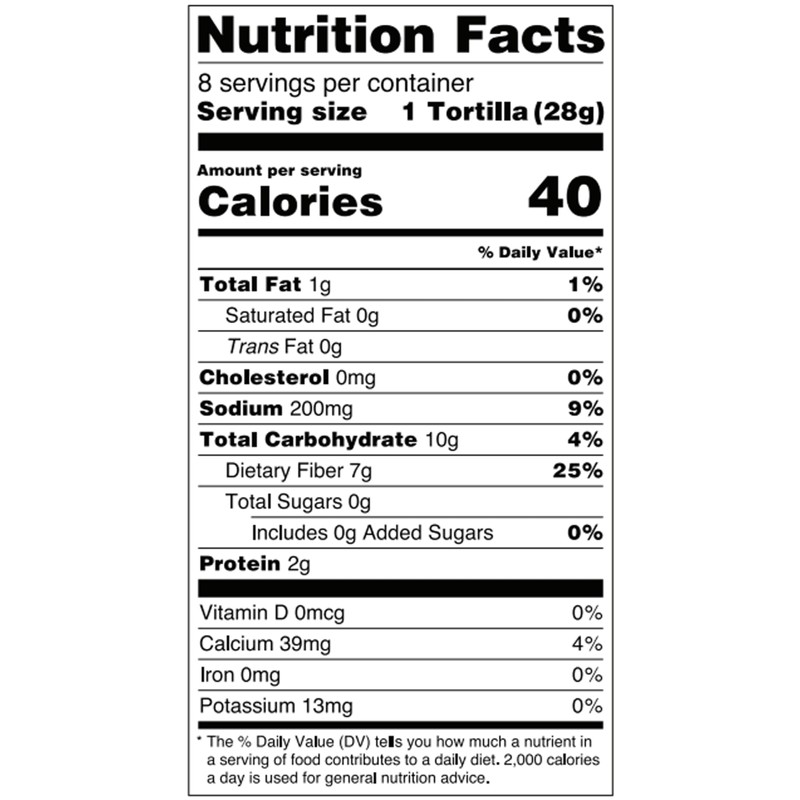 Olé Xtreme Wellness® High Fiber Snack | 5.5" Size Flour