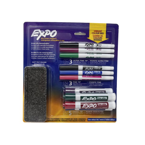 Expo Dry Erase Marker 12 Combo Pack, 11 Markers and