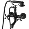 Aolemi Matte Black Wall Mount Bathtub Faucet with Hand Shower