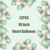 VGRDTW 12Pcs Sage Green & Cream White Heart Shaped Foil