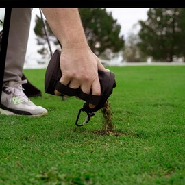 Divot Bags | Convenient Pouch to Hold Sand and Seed Mix for Fixing Divots While Golfing | Bag Easily Attaches to Golf Bag or Push Cart | Allows Golfers to Carry Divot Mix While Walking (Black)