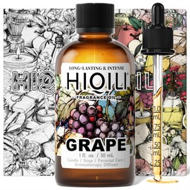 HIQILI Grape Fragrance Oil for Diffuser & Oil Burner, Fruity Scents for Making Candles, Hand Soap, Air Freshener, Long Lasting - 1 Fl Oz