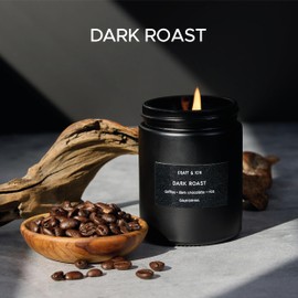 Craft & Kin Craft & Kin Premium Dark Roast Coffee Candle | Black Scented Candles for Home | Long Lasting with 45 Hour Burn Time, 7.6oz | Made with Soy | Aromatherapy at Home | Gifts for Men