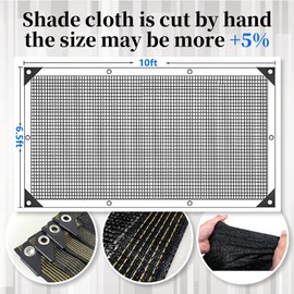 70% Black Shade Cloth, 6.5x10FT Resistant Garden Sun Shade Net, Durable Mesh Shade Tarp with Reinforced Grommets for Greenhouse, Plant, Chicken Coop, Pergola,Canopy (6.5ft*10ft)
