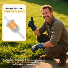 am116304 25 050 22-S1 Engine Fuel Filter 51 Micron 1/4" and 5/16" Inside Diameter Fuel Line for Kohler Engine CH11-CH16 CH18-CH25 CH410-CH450 SV470-SV740, Kt715-Kt730