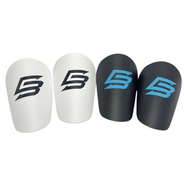 Mini Shin Pads, Football, 2 Pairs, Mini Shin Pads, White and Black, Small Shin Pads, 10 x 6 cm, Mini Shin Pads