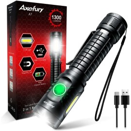 Axefury USB Rechargeable Flashlight (Battery Included), Magnetic LED Flashlight